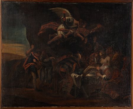 ARTISTA DEL XVII SECOLO Compianto di Cristo. Olio su tela . Cm 68,00 x 56,00....