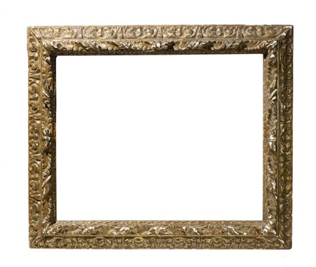 MANIFATTURA VENETA DEL XVII SECOLO Cornice in legno dorato e intagliato. . Cm...