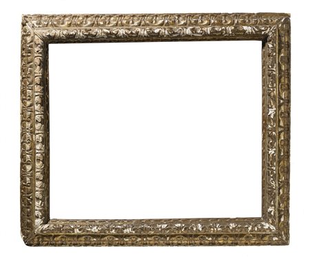 MANIFATTURA ITALIANA DEL XVII SECOLO Cornice in legno dorato e intagliato. ....