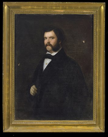 ARTISTA DEL XIX SECOLO Ritratto d'uomo. . Olio su tela . Cm 73,00 x 99,00. ....