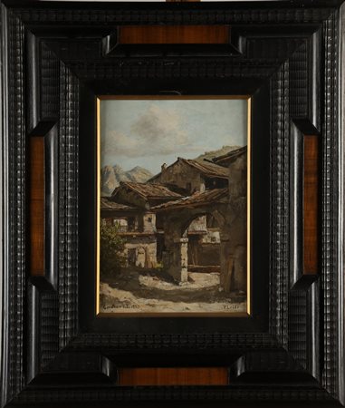 LEIDI PIETRO (1892 - 1930) Gardone Val Trompia. Olio su tavola. Cm 22,50 x...