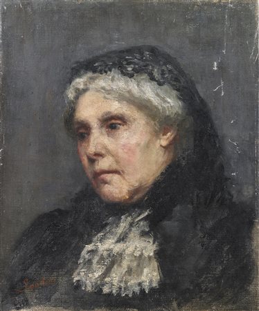 SPADINI ARMANDO (1883 - 1925) Attribuito a. Ritratto di anziana. Olio su tela...