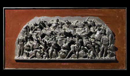 ARTISTA DEL XIX SECOLO Scena di battaglia con centauri. Bronzo. Cm 41,00 x...
