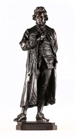 GRANDI GIUSEPPE (1843 - 1894) Cesare Beccaria. . Bronzo. Cm 54,00. Titolato...