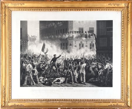 JAZET JEAN PIERRE MARIE (1788 - 1871) Scene della Rivoluzione Francese, Rue...