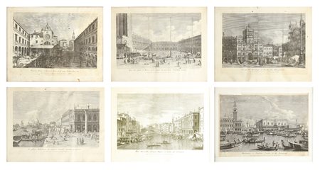 BRUSTOLON GIOVANNI BATTISTA (1712 - 1796) Gruppo di 6 vedute di Venezia....