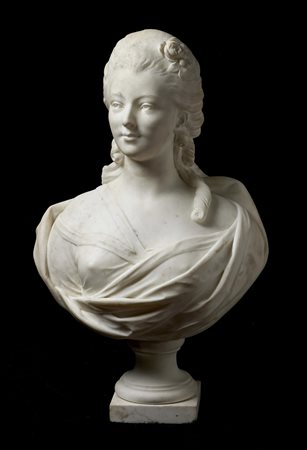 DUMONT JACQUES EDME (1722 - 1775) Ritratto di gentildonna. . Marmo. Cm 70,00....