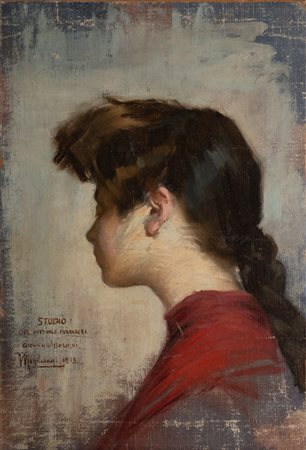 MIGLIARO VINCENZO (1858 - 1938) Ritratto di giovane donna. Omaggio a Boldini....