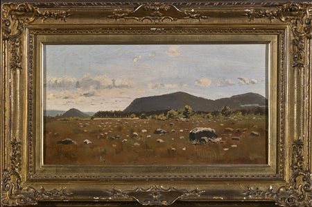 CIARDI GUGLIELMO (1842 - 1917) Campagna veneta. . Olio su tela . Cm 48,00 x...