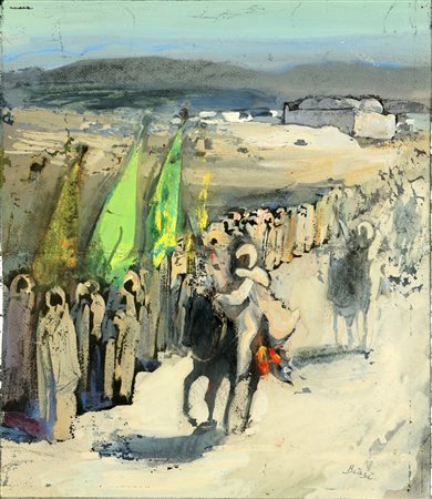 BIASI DA TEULADA GIUSEPPE (1885 - 1945) Senza titolo. Tempera su cartoncino....