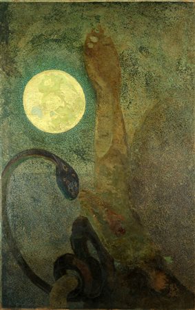 GERANZANI CORNELIO (1880 - 1955) Eva. Olio su tela . Cm 100,00 x 160,00....