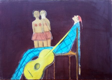 Walter Pozzi (Bergamo 1911 - Milano 1989) Arlecchino stanco Olio su tela cm...