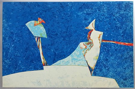 Gianni Dova (Roma 1925 - Pisa 1991) Monumento Grafica su alluminio esemplare...