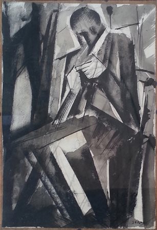 Mario Sironi Sassari 1885 - Milano 1961 Figura d'uomo Guache riportata su...