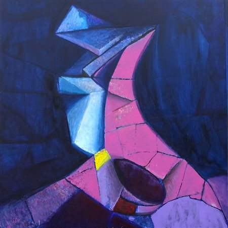 Bartolomeo Gatto (Moio della Civitella 1938) Acrobata Olio su tela cm 190x190