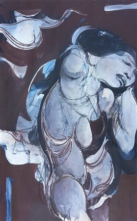 Mario Bionda (Torino 1893 - Penango 1985) Sconforto Tecnica mista su carta cm...