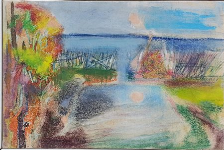 Giuseppe Motti (Arena Po 1908 - Milano 1988) Paesaggio n. "4" Olio su tela...