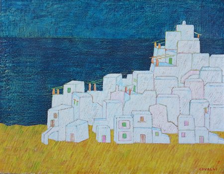 Arturo Cavalli (1914 - 1976) Panarea Olio su tela anno 1969 cm 62x78