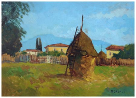 RENZO CASALI Livorno 1897 – Livorno 1977 Campagna 1967 Olio su tavola 35 x...