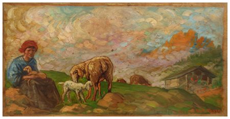 RAFFAELE DEL ROSSO Orbetello 1859 – Orbetello 1927 Senza titolo 1925 Olio su...