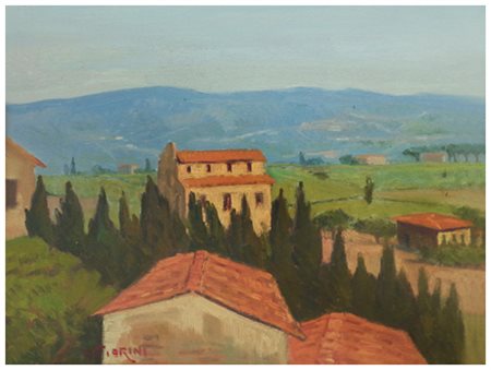 GINO FIORINI Livorno 1920 – Livorno 2005 Campagna al Gabbro, Livorno Olio su...