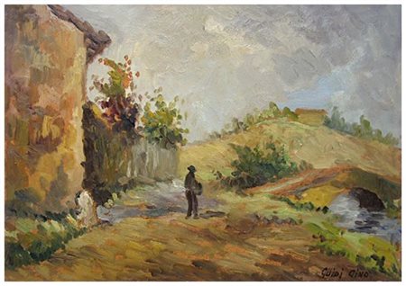 GINO GUIDI Livorno 1914 – Livorno 2000 Senza titolo Olio su faesite 35 x 50....