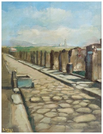 LUGLI Senza titolo 1936 Olio su tela cartonata 30 x 23. Firma e data in b. a...