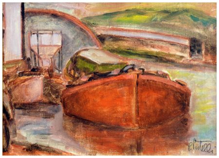 P. PISTELLI Senza titolo Olio su tela cartonata 25 x 35. Firma in b. a d....