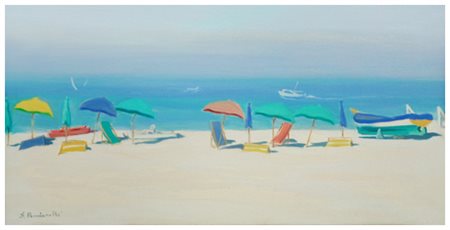 GUIDO PUCCIARELLI Livorno 1922 Marina di Vada 1972 Olio su tela 40 x 80....