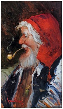 ERNESTO SCUDIERO Napoli 1938 Senza titolo Olio su tavola 28 x 16. Firma in b....