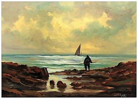 DOMENICO SELO SELOSKI Napoli 1924 – Livorno 1981 Senza titolo Olio su faesite...