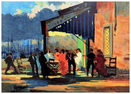 RENATO NATALI Livorno 1883 – Livorno 1979 Senza titolo Olio su tavola 50 x...