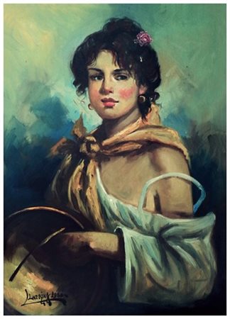 LUCIANO LUTRING Milano 1937 – Verbania 2013 Giovane fanciulla 1980 Olio su...