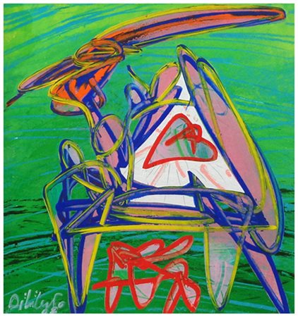 EMANUELE DILIBERTO Palermo 1942 Quartieri 2008 Acrilico su cartoncino 19,5 x...