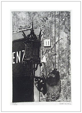 GIANNI CACCIARINI Firenze 1941 Lampione Acquaforte es.74/125. Firma in b. a...