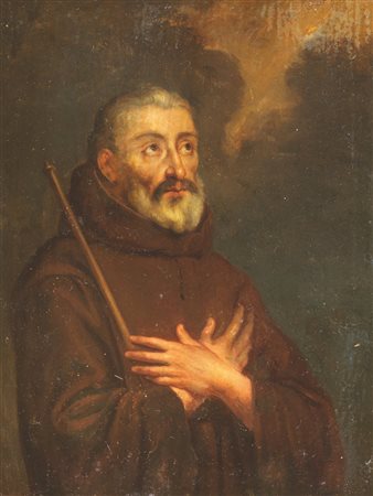 Scuola lombarda del XVIII secolo SAN FRANCESCO IN ESTASI Olio su rame, cm 22x17