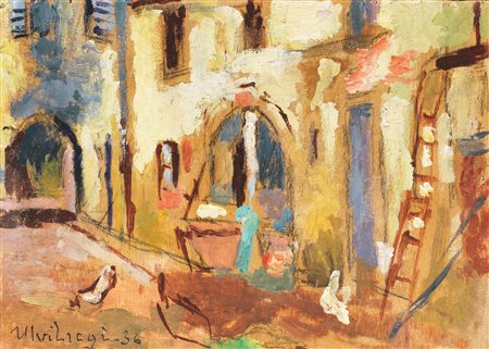 Ulvi Liegi L’AIA Olio su tavola, cm 9x13 Firmato e datato Eseguito nel 1936...