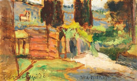 Ulvi Liegi CASOLARE Olio su tavola, cm 10x15 Firmato e datato Eseguito nel...