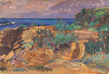 Ulvi Liegi ARDENZA Olio su cartoncino, cm 22x32 Firmato e datato Eseguito nel...