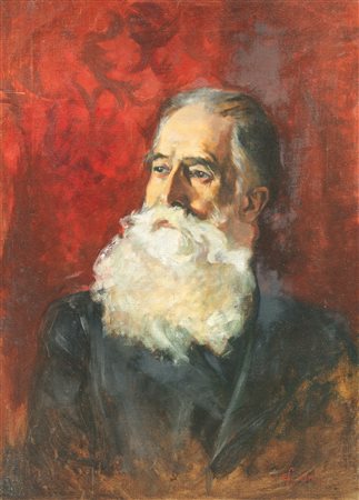 Cesare Ciani RITRATTO DI VECCHIO Olio su tela, cm 66x46 Firmato