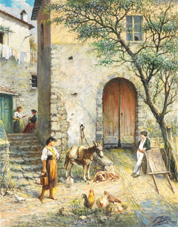 Francesco Paolo Parisi SCENA DI GENERE Olio su tela, cm 74x58 Firmato...