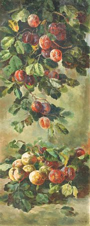 Camillo Verno NATURA MORTA Olio su tela, cm 84x34 Firmato e datato Eseguito...