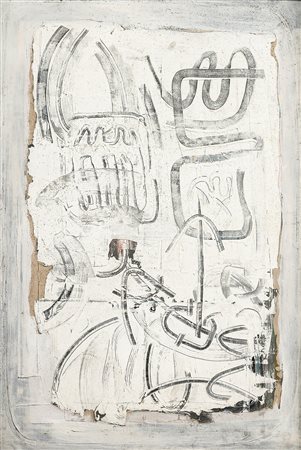 EDOARDO GIORDANO 1904 - 1974 Senza titolo, 1962 Olio su tela, cm. 192 x 131...