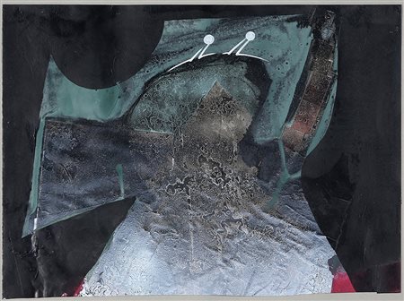 SERGIO DANGELO 1932 Antico, 1960 Tecnica mista e collage su carta, cm. 36,5 x...