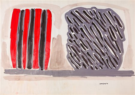 PIETRO CONSAGRA 1920 - 2005 Senza titolo Tecnica mista su cartoncino, cm. 50...