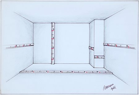 MARINUS BOEZEM 1934 Senza titolo, 1966 Tecnica mista su carta, cm. 23 x 33...