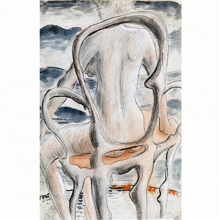 FAUSTO MELOTTI 1901 - 1986 Senza titolo Tecnica mista e collage su carta, cm....