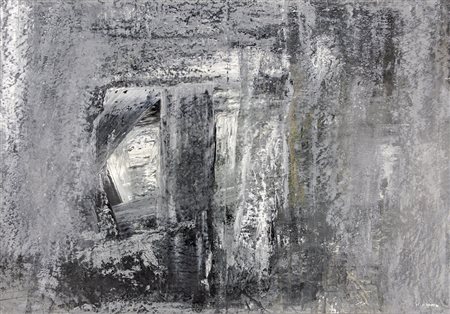 SAVERIO RAMPIN 1930 - 1992 Senza titolo, 1958 Olio su carta, cm. 58 x 84,5...