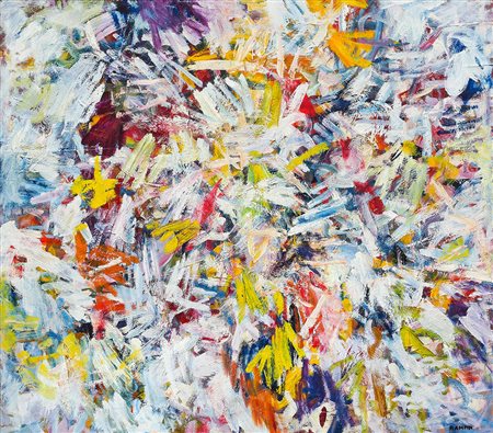 SAVERIO RAMPIN 1930 - 1992 Senza titolo, 1955 Olio su tavola, cm. 89 x 100...