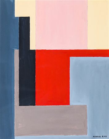 MANLIO RHO 1901 - 1957 Senza titolo, 1940-41 Olio su cartone, cm. 43,5 x 35...